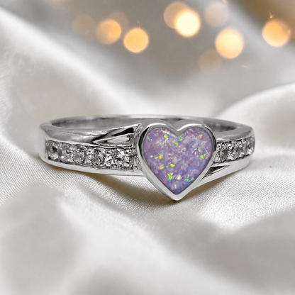 Keepsake Memorial Silver Serenity Ashes Ring in Unicorn purple  - Handcrafted in the Uk
