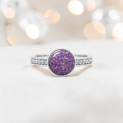 Keepsake Memorial Silver Whisper Ashes Ring in Rose Pink   — handcrafted in Lancashire, UK