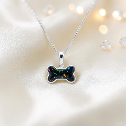 Silver dog bone ashes memorial pendant, handcrafted in Rossendale, Lancashire UK
