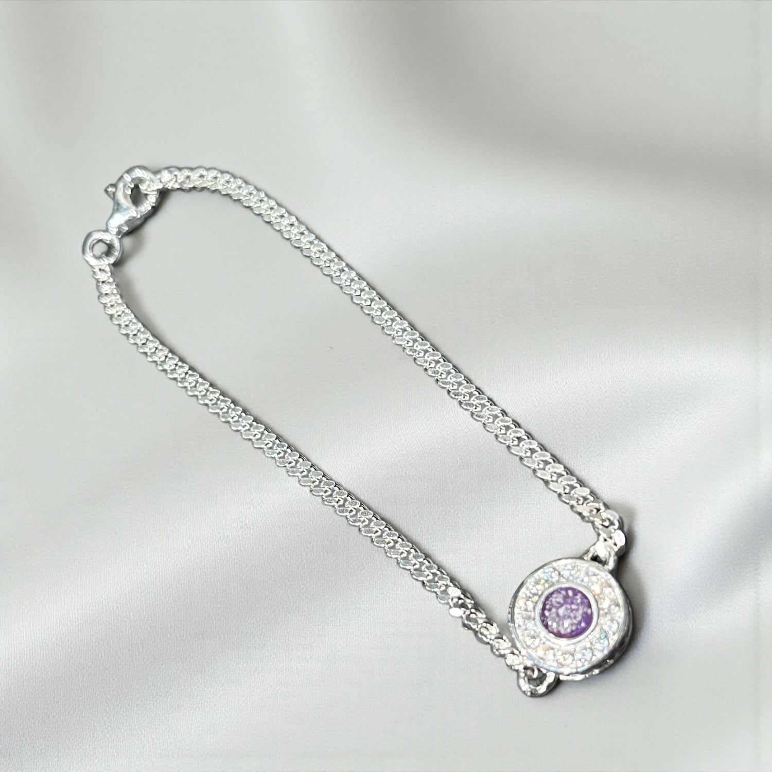 Silver halo ashes memorial bracelet, handcrafted in lancashire uk 