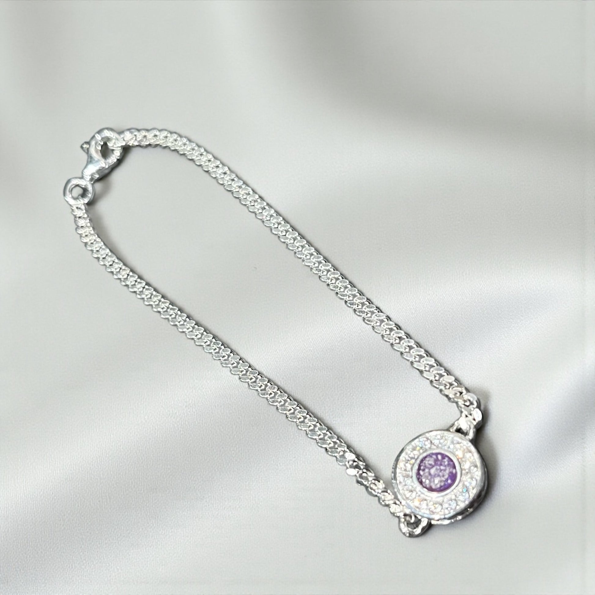 Silver halo ashes memorial bracelet, handcrafted in lancashire uk 