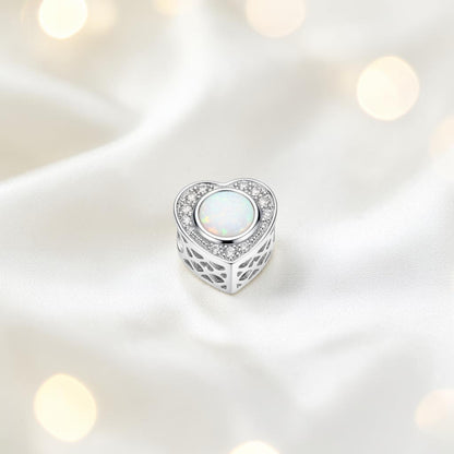 Silver heart ashes charm, made in Lancashire UK