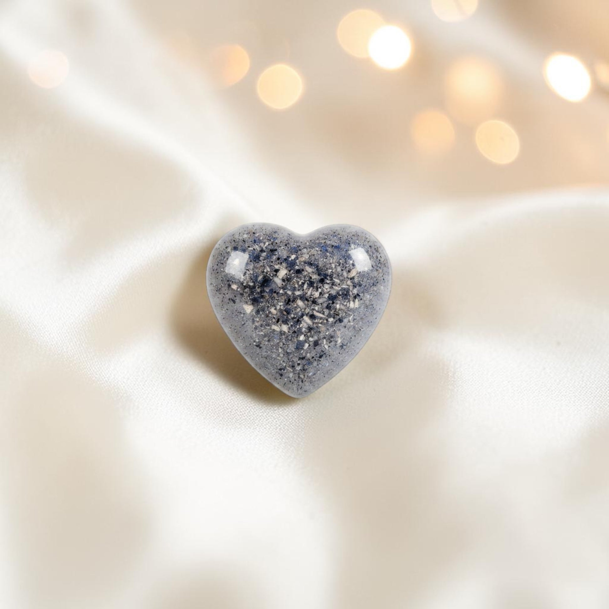 Small hand held heart, with cremation ashes, handcrafted in Lancashire, UK