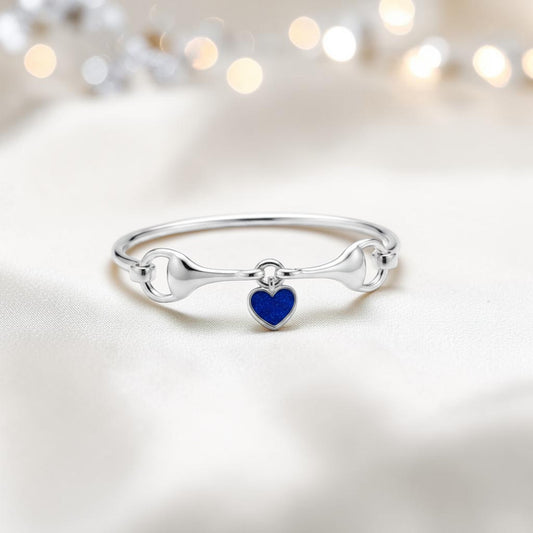 Silver Rocket snaffle bit ashes bangle ,  handcrafted in Lancashire UK - by Keepsake Memorial Jewellery