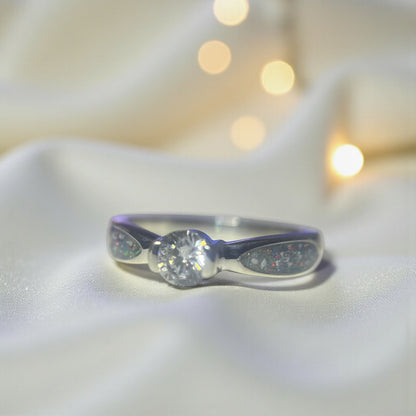 Lumina Solitaire Keepsake Ring — sterling silver memorial ring handcrafted in the UK