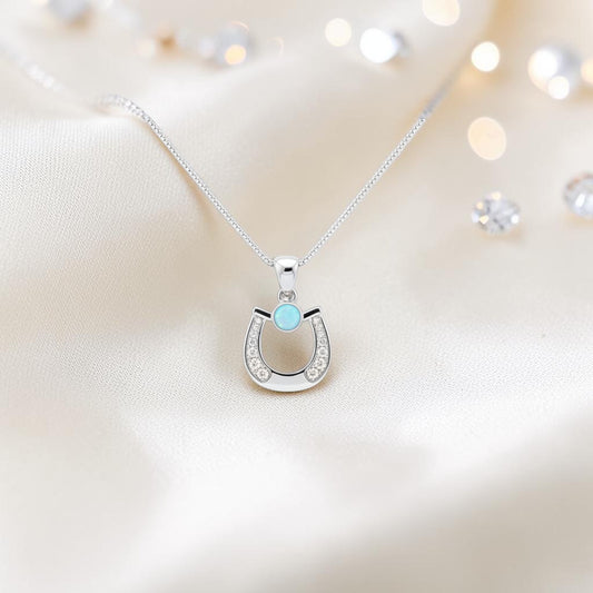 Silver ashes memorial sparkle horse shoe pendant, handcrafted in Rossendale Lancashire UK