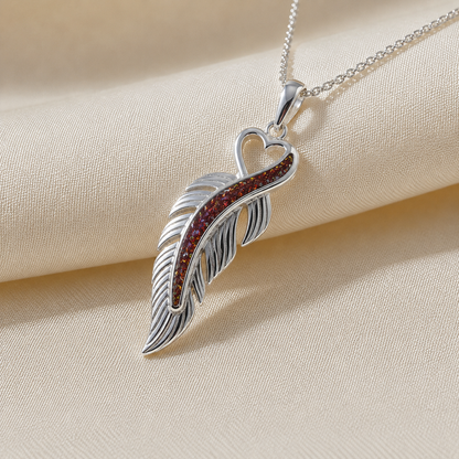Spica feather memorial pendant in copper mocha, handcrafted in Lancashire UK