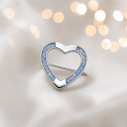 Spirit stock pin — sterling silver heart shaped ashes memorial stock pin, in baby blue, handcrafted in Lancashire, UK - by Keepsake Memorial Jewellery