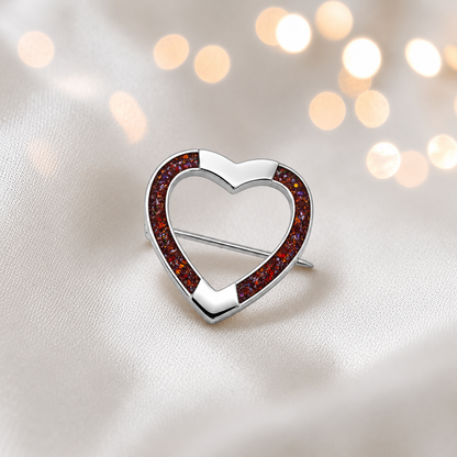 Spirit stock pin — sterling silver heart shaped ashes memorial stock pin, in copper mocha, handcrafted in Lancashire, UK - by Keepsake Memorial Jewellery