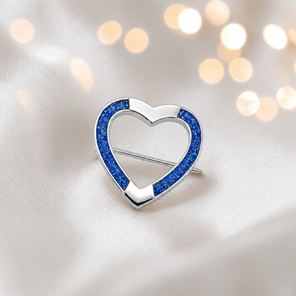 Spirit stock pin — sterling silver heart shaped ashes memorial stock pin, in royal blue, handcrafted in Lancashire, UK - by Keepsake Memorial Jewellery