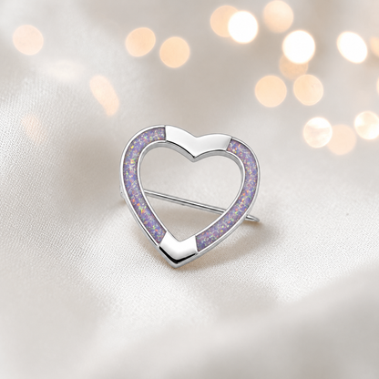 Spirit stock pin — sterling silver heart shaped ashes memorial stock pin, in unicorn purple, handcrafted in Lancashire, UK - by Keepsake Memorial Jewellery