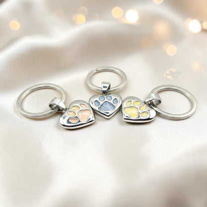 Milo paw keyring ashes charm, handcrafted in Lancashire UK - by Keepsake Memorial Jewellery