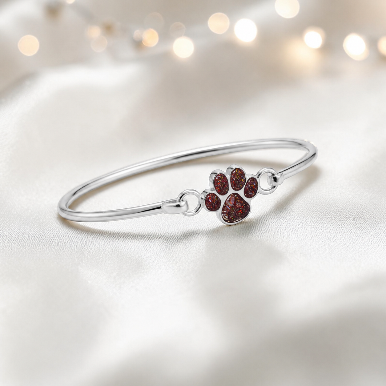 Starlight paw ashes bangle, in copper mocha, handcrafted in Lancashire UK - by Keepsake Memorial Jewellery