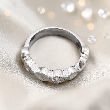 Celestina Band — silver infinity ashes memorial ring, alternative angle, handcrafted in Lancashire, UK