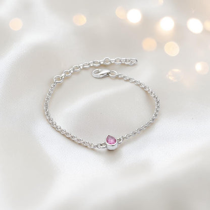 The Haven Bracelet — silver pear ashes memorial belcher bracelet, handcrafted in Lancashire, UK