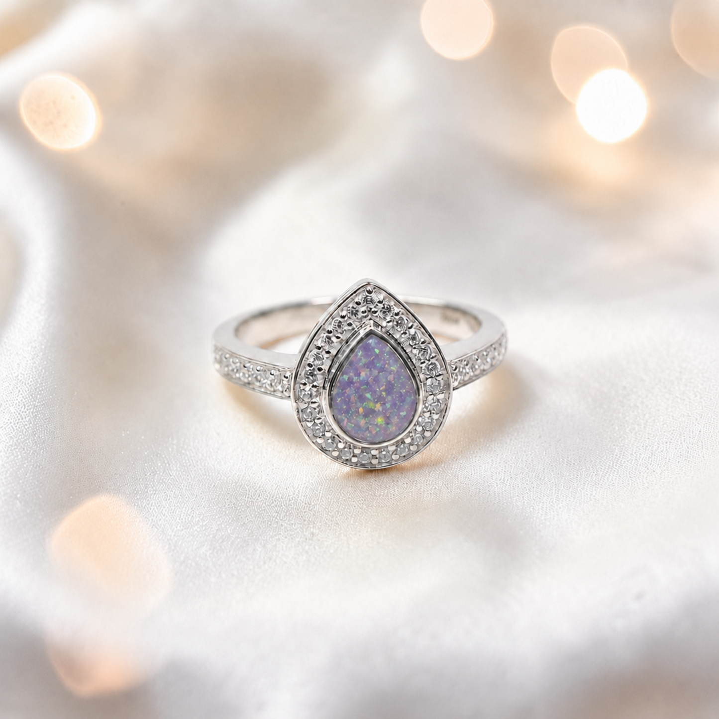 Keepsake Memorial Silver Eternal Light Ashes Ring in Unicorn purple  - Handcrafted in the UK