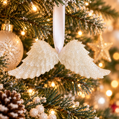 Keepsake Memorial Resin angel wings ashes christmas decoration