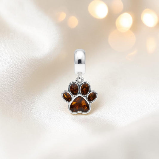 Whiskers dangle paw ashes charm, handcrafted in Lancashire UK - by Keepsake Memorial Jewellery 