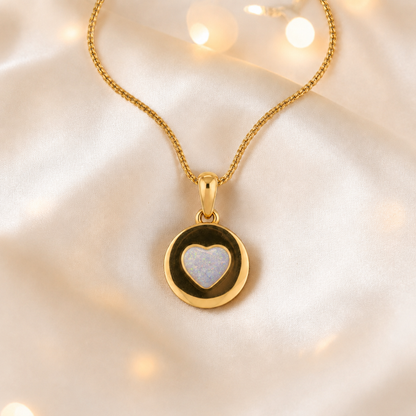 White Snow Dainty Heart 9ct gold pendant, handcrafted in Lancashire UK – by Keepsake Memorial Jewellery