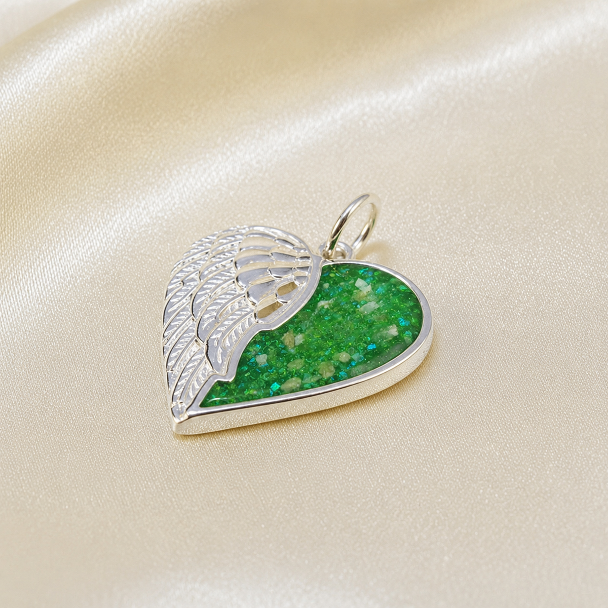 Achern angel heart ashes pendant, handcrafted in Lancashire UK - by Keepsake Memorial Jewellery