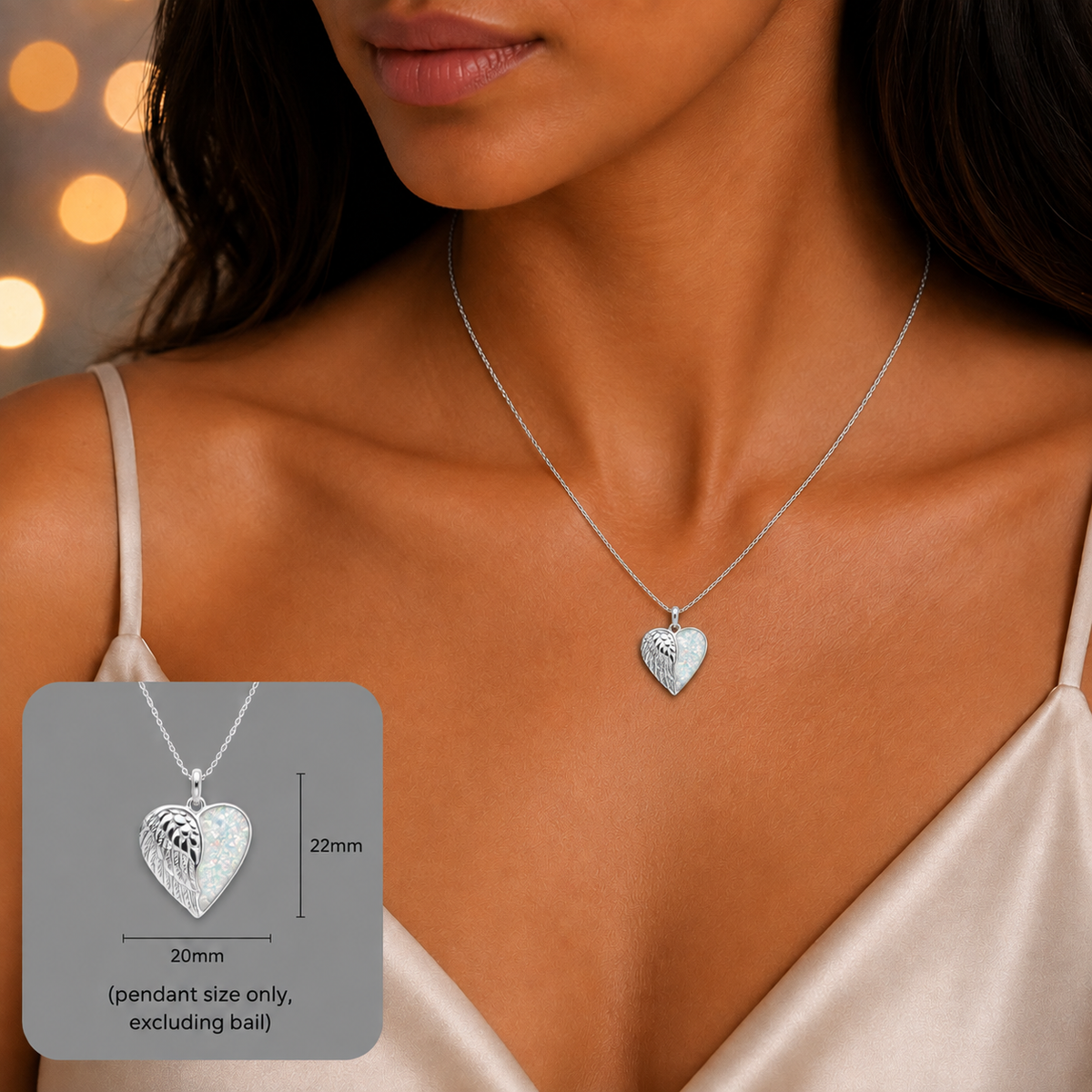 Achern angel heart ashes pendant, handcrafted in Lancashire UK - by Keepsake Memorial Jewellery