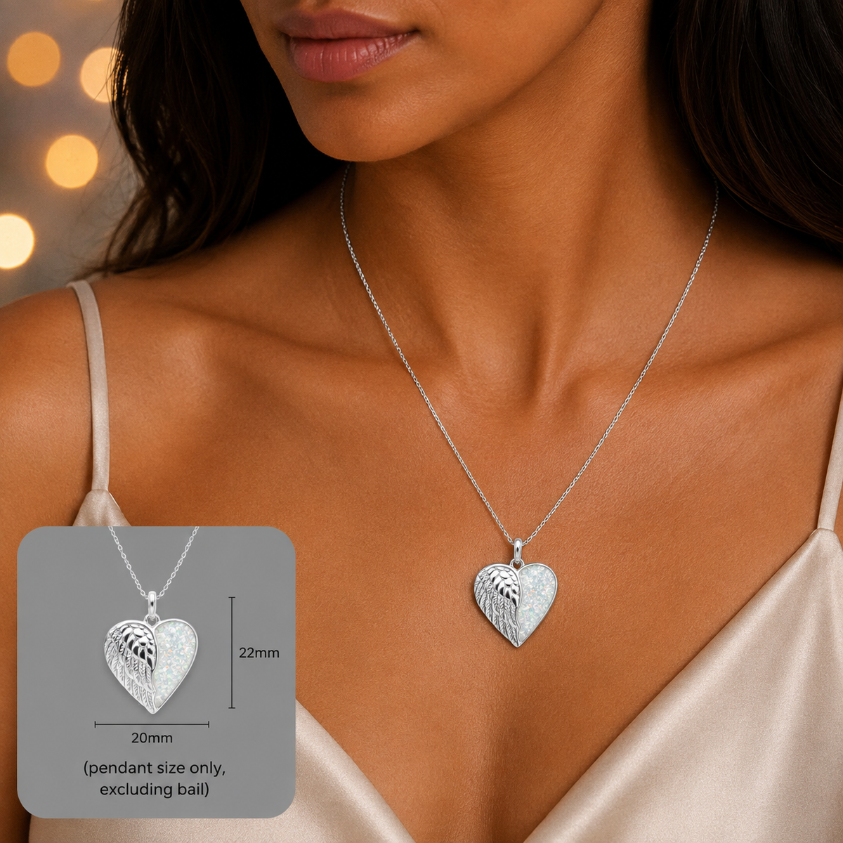 Achern angel heart ashes pendant, handcrafted in Lancashire UK - by Keepsake Memorial Jewellery