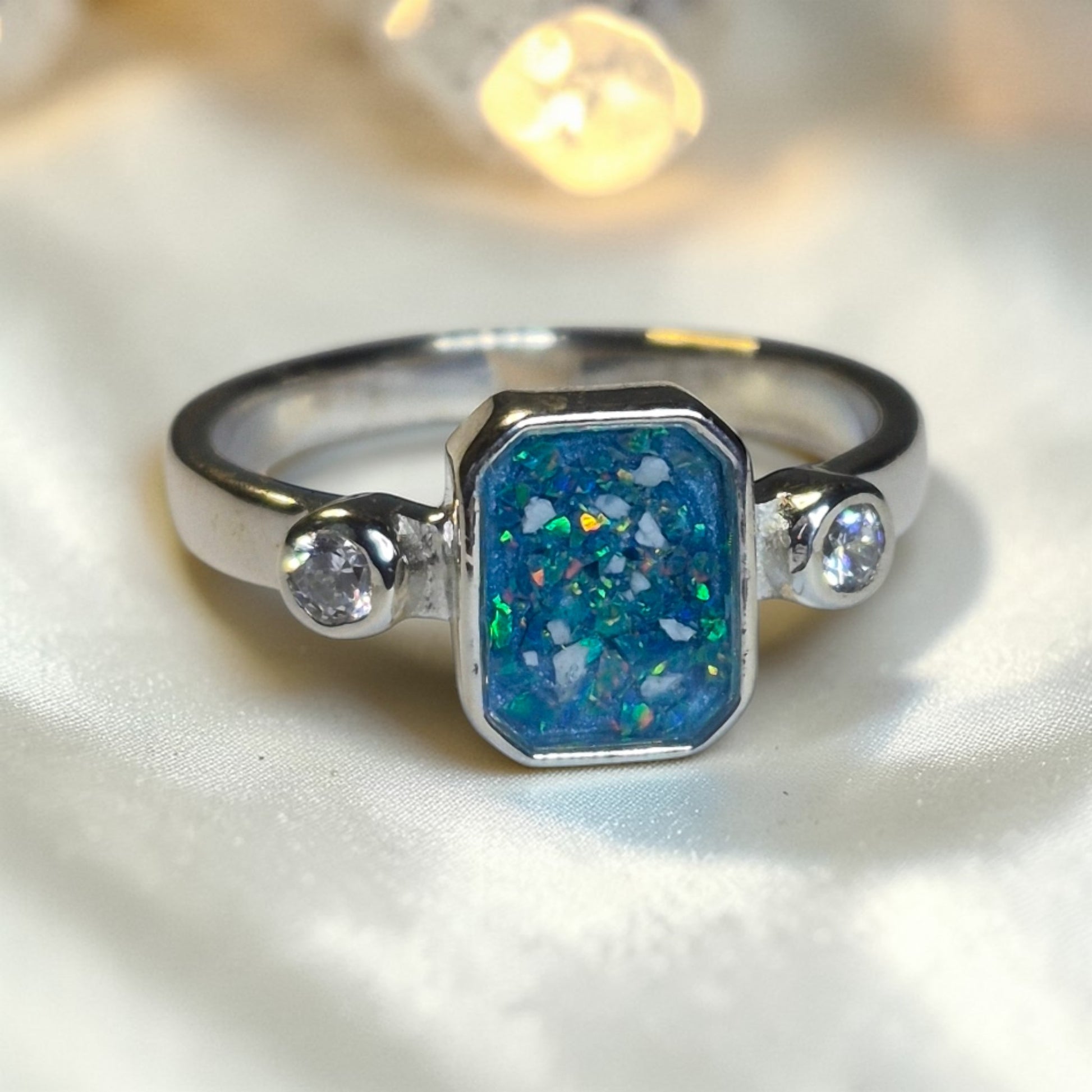 Anastasia Ring — silver ashes memorial ring, handcrafted in Lancashire, UK