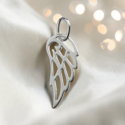 silver angel wing charm