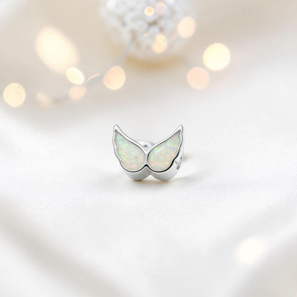 angel wings memorial charm bead, handcrafted in uk