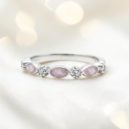 Arabella Ring — sterling silver marquise ashes memorial ring, handcrafted in Lancashire, UK