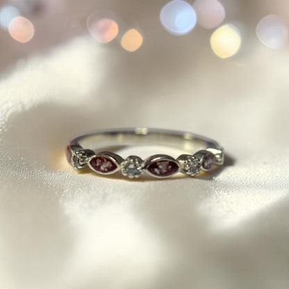 Arabella Ring — sterling silver marquise ashes memorial ring, handcrafted in Lancashire, UK