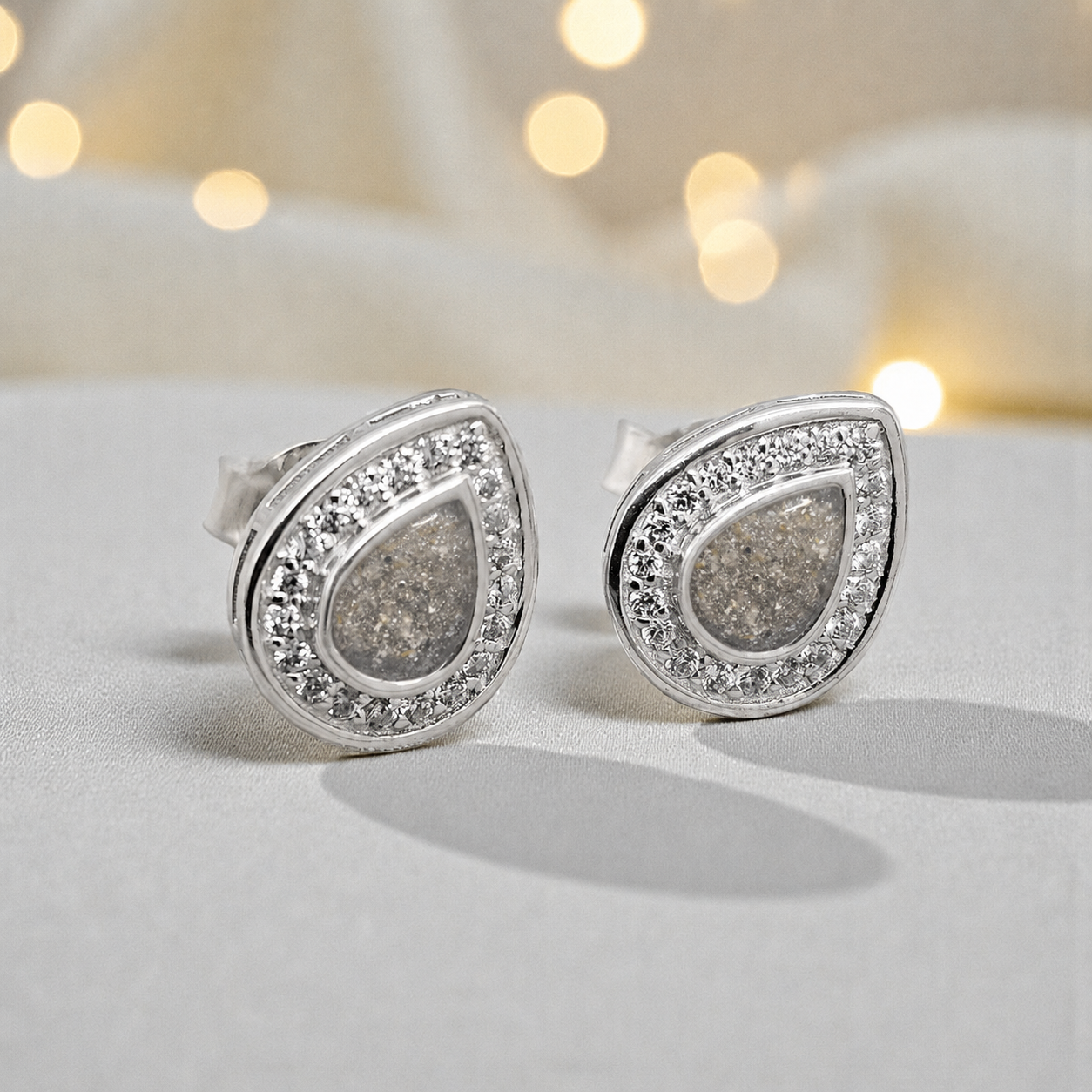 Keepsake Memorial Sterling Silver Ladies Ashes Earrings - Seraph Glow