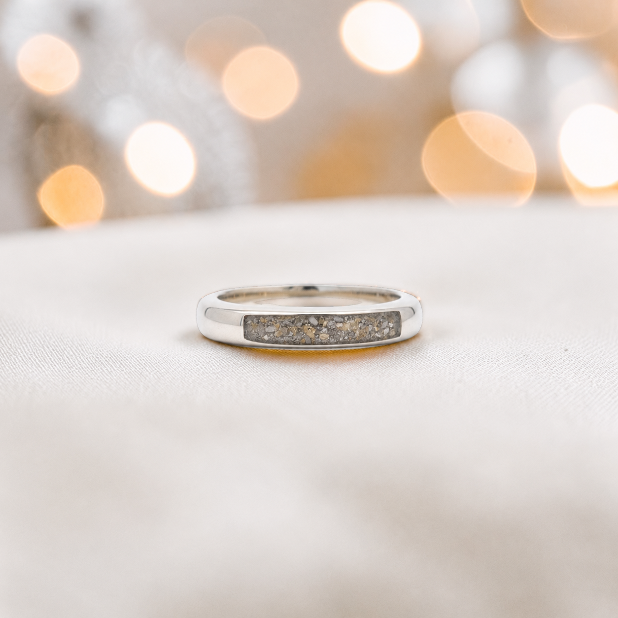 Keepsake Memorial Iris wishbone ashes ring in natural ash, handcrafted in Lancashire 