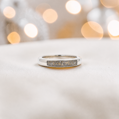 Keepsake Memorial Iris wishbone ashes ring in natural ash, handcrafted in Lancashire 