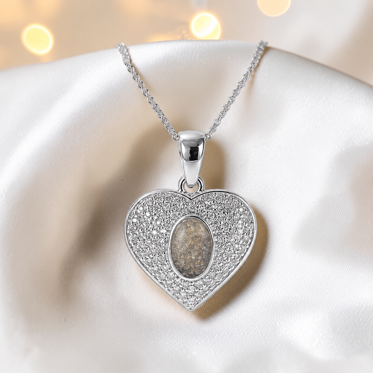 Keepsake Memorial Silver Ladies Ashes Pendant - Maia