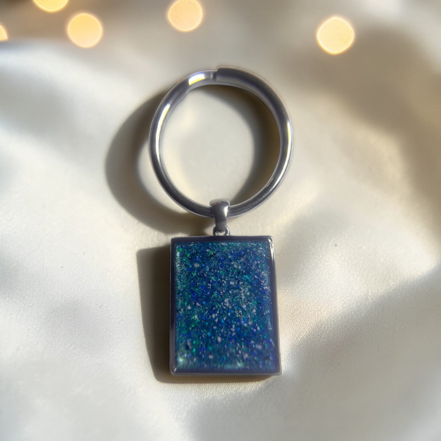stainless steel ashes memorial keyring, handcrafted in lancashire