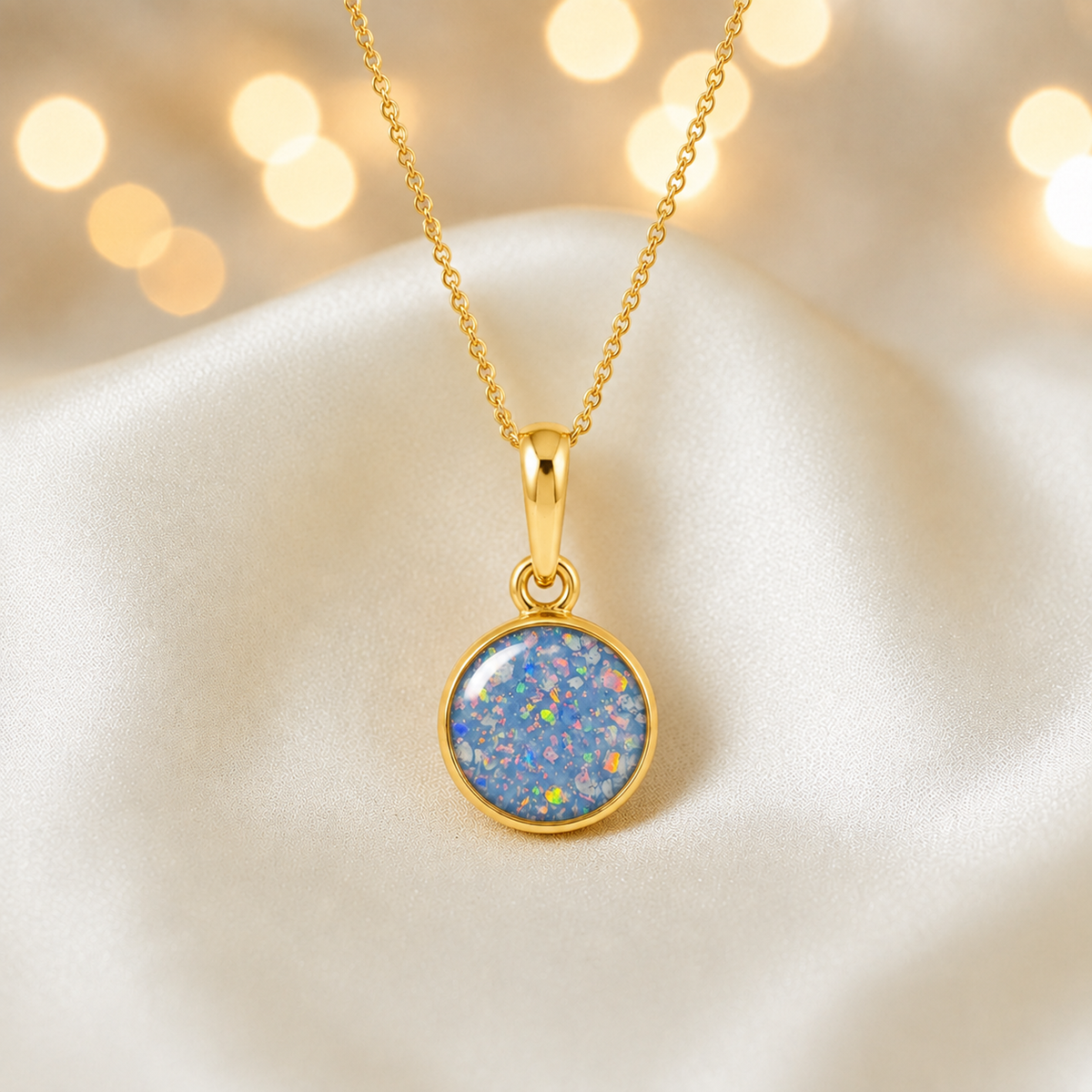 Baby blue  Eternal Gold 9ct gold pendant, handcrafted in Lancashire UK – by Keepsake Memorial Jewellery