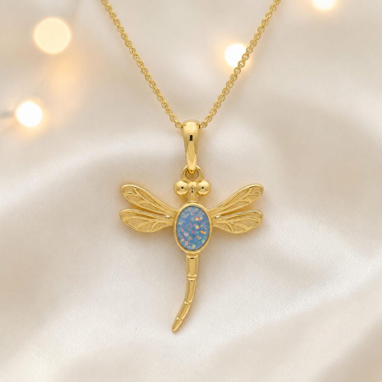 Baby Blue Golden Presence 9ct gold pendant, handcrafted in Lancashire UK – by Keepsake Memorial Jewellery
