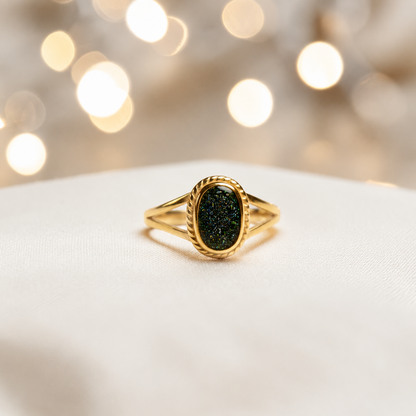 Black Flame Ayla, 9ct gold oval memorial ring, handcrafted in Lancashire, UK – by Keepsake Memorial Jewellery