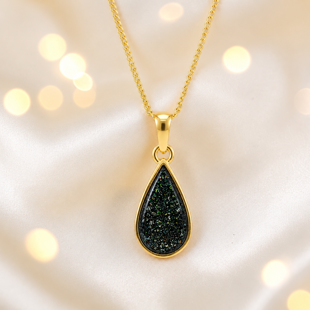 Black Flame Golden Light 9ct gold pendant, handcrafted in Lancashire UK – by Keepsake Memorial Jewellery