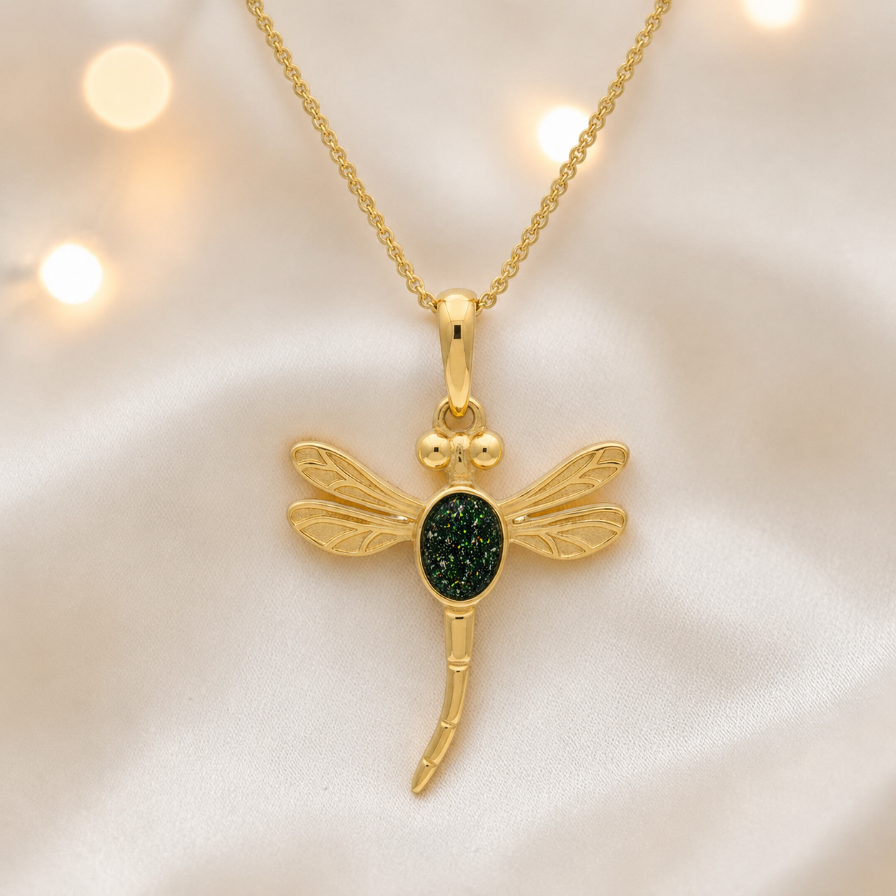 Black Flame Golden Presence 9ct gold pendant, handcrafted in Lancashire UK – by Keepsake Memorial Jewellery