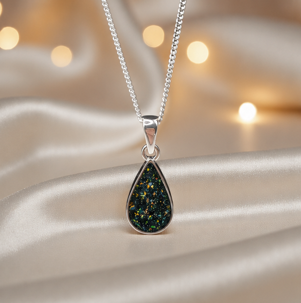 Keepsake Memorial Silver Ladies Teardrop Shape Ashes Pendant - Vega