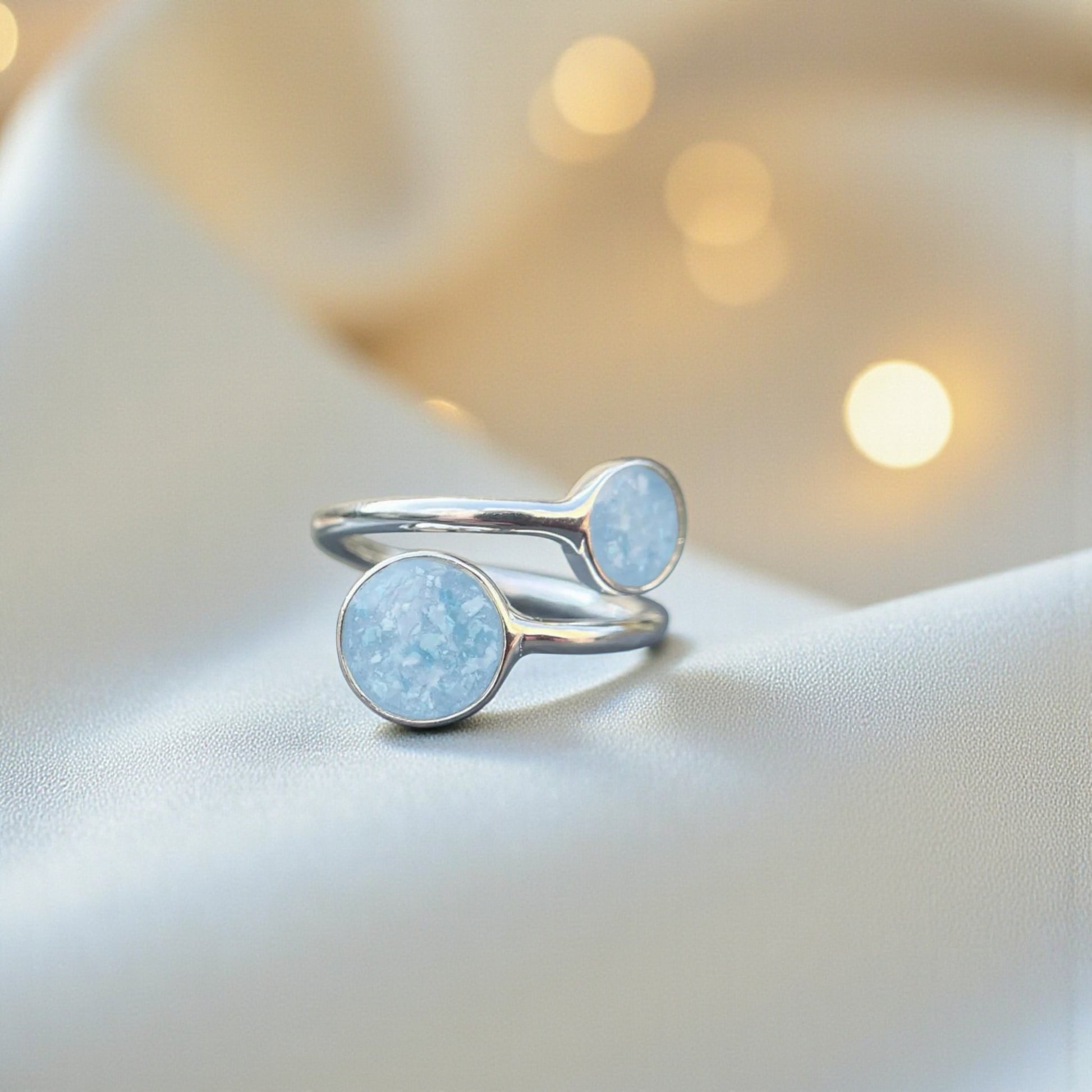 Elysia Ring — silver adjustable ashes memorial ring, handcrafted in Lancashire, UK