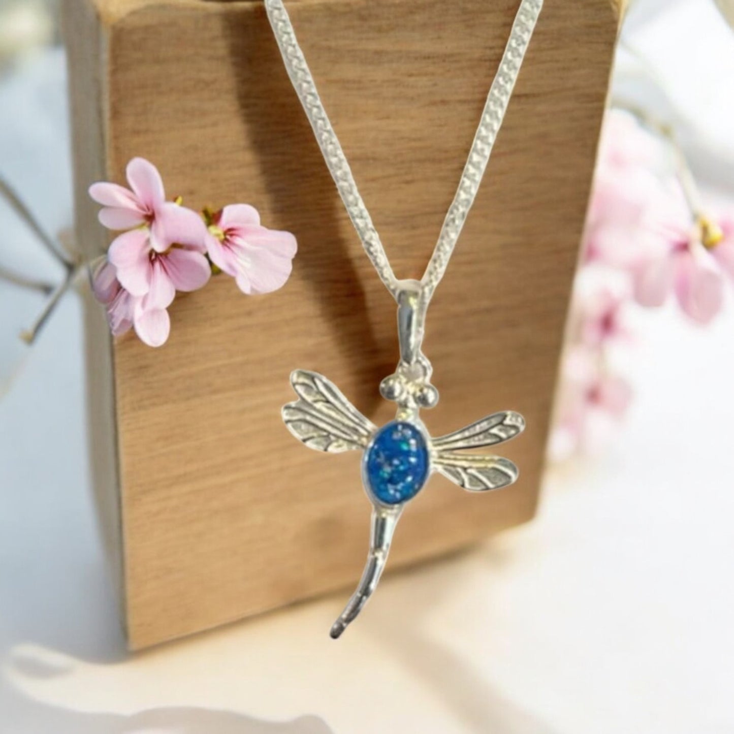 Stunning Solid 925 Silver Dragonfly Pendant