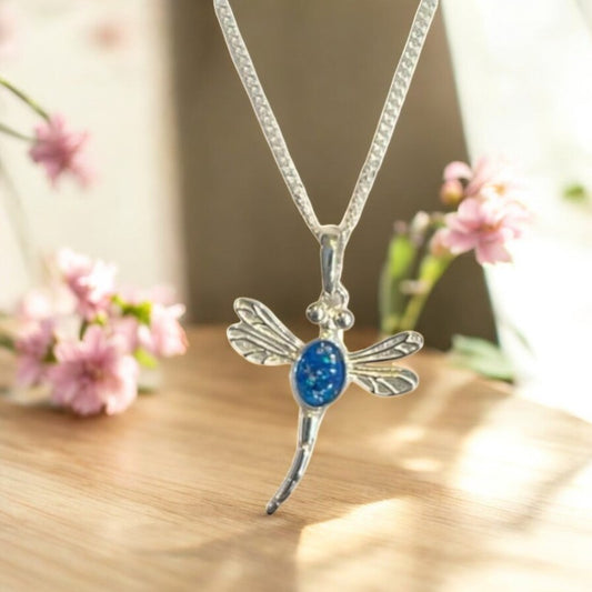 Stunning Solid 925 Silver Dragonfly Pendant