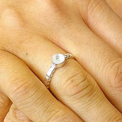 Solid 925 Silver Bobble Shank Ring