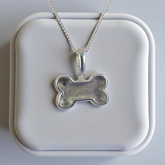Solid 925 Silver Dog Bone shaped Pendant