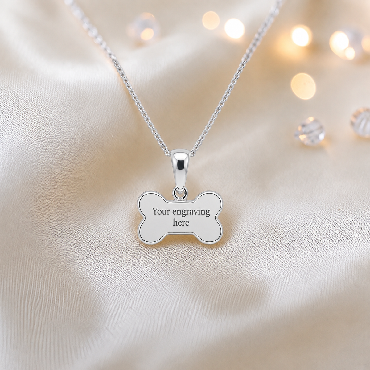 Milo dog bone ashes pendant, engraved, handcrafted in Lancashire UK - by Keepsake Memorial Jewellery