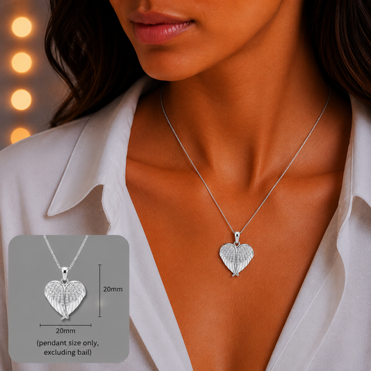 Canopus angel wing memorial pendant, handcrafted in Lancashire UK - by Keepsake Memorial Jewellery