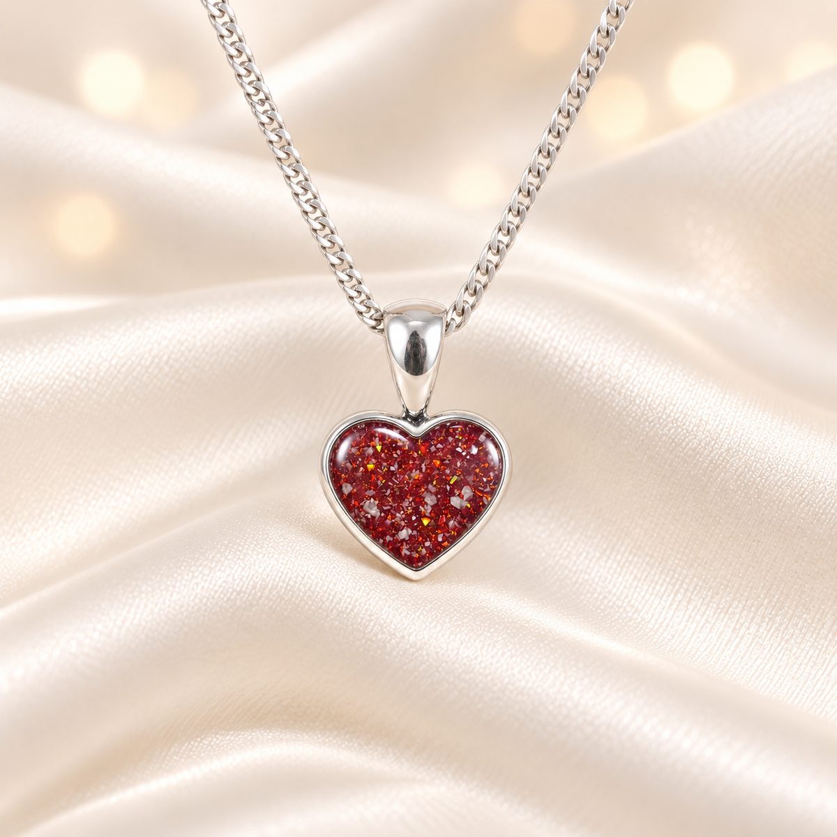 Capella small heart memorial pendant, handcrafted in Lancashire UK - by Keepsake memorial Jewellery